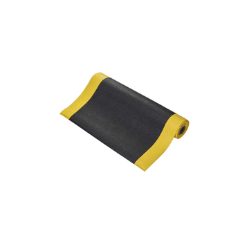 Tapis Antifatigue ORTHOMAT – Postes de Travail Secs – 9,5 mm – 120 cm × 18.3 m (rouleau) · Noir / Jaune