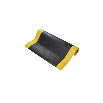 Tapis Antifatigue ORTHOMAT – Postes de Travail Secs – 9,5 mm – 120 cm × 18.3 m (rouleau) · Noir / Jaune