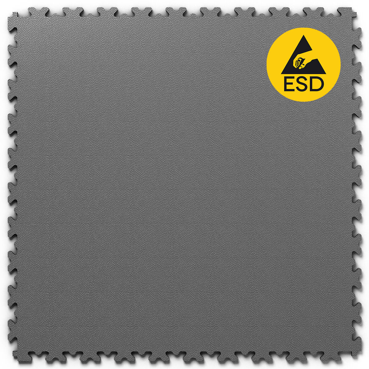 Dalle PVC clipsable Fortelock ESD 7mm - Graphite. Conçue pour protéger contre l'électricité statique, parfaite pour les salles informatiques, laboratoires, ou espaces industriels exigeants. Durable et simple à poser.