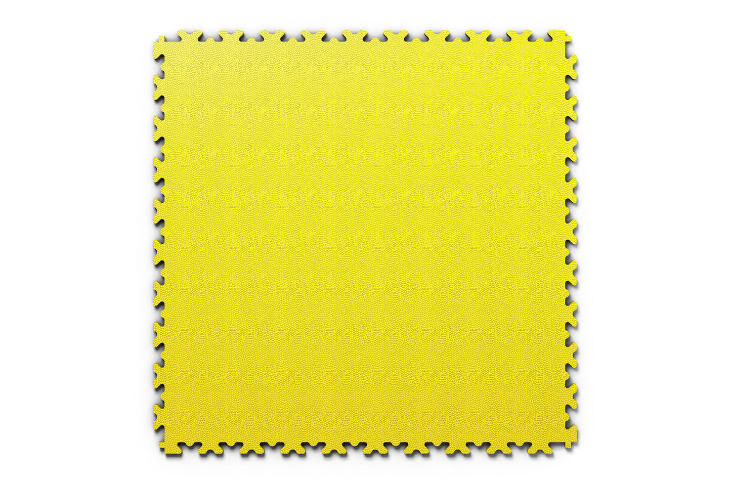 Dalle PVC Clipsable Fortelock Industry 7mm - Standard - Finition Cuir - Coloris Jaune - Sol visible et résistant, parfait pour signaler les zones dans les espaces industriels.