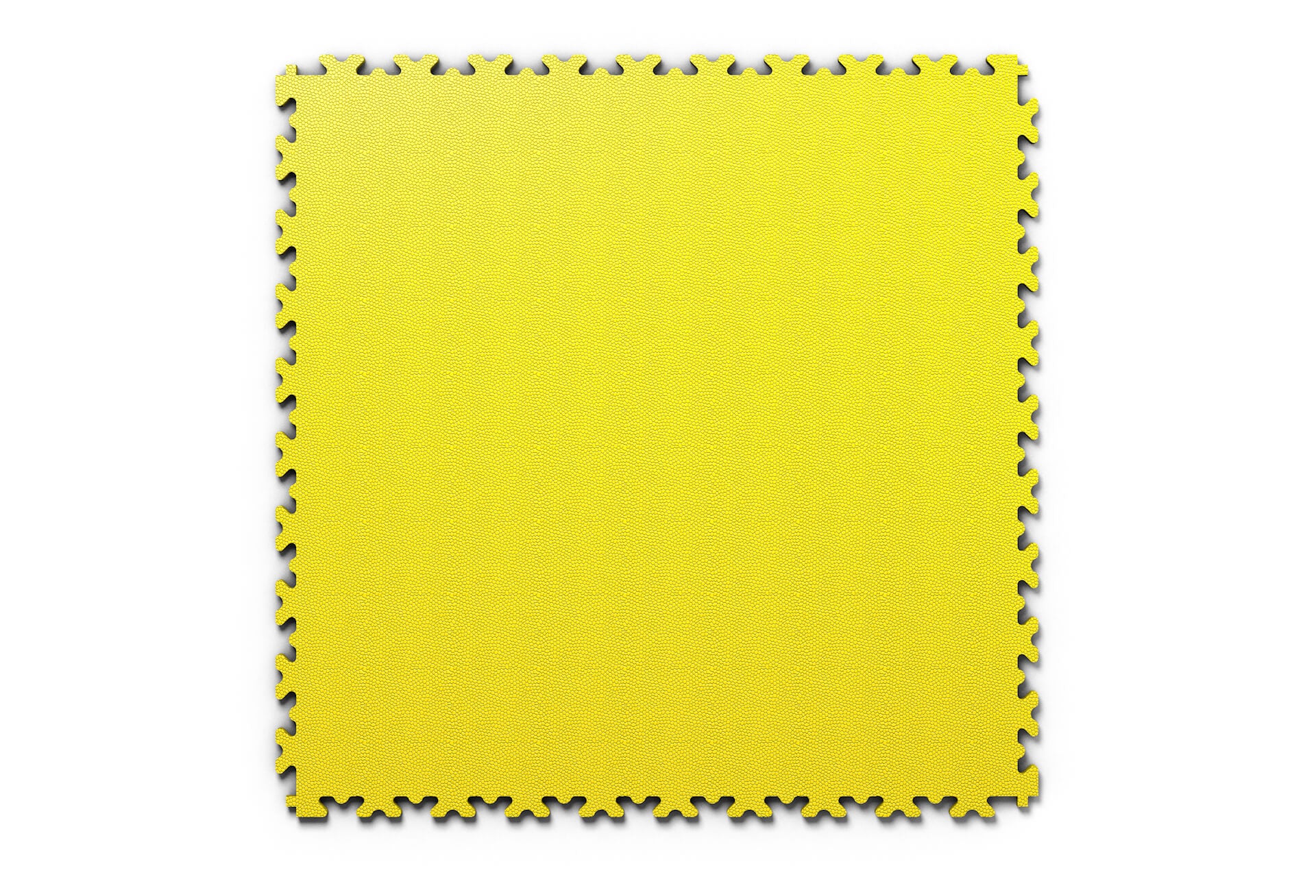 Dalle PVC Clipsable Fortelock Industry 7mm - Standard - Finition Cuir - Coloris Jaune - Sol visible et résistant, parfait pour signaler les zones dans les espaces industriels.