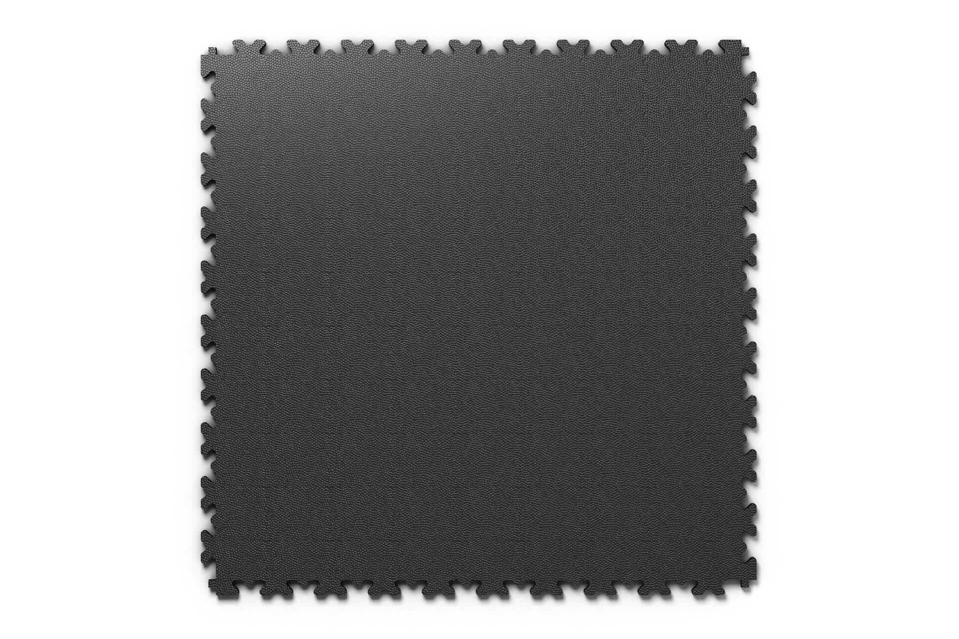 Dalle PVC Clipsable Fortelock Industry 7mm - Standard - Finition Cuir - Coloris Noir - Ultra-résistante pour charges lourdes, idéale pour ateliers et zones industrielles.