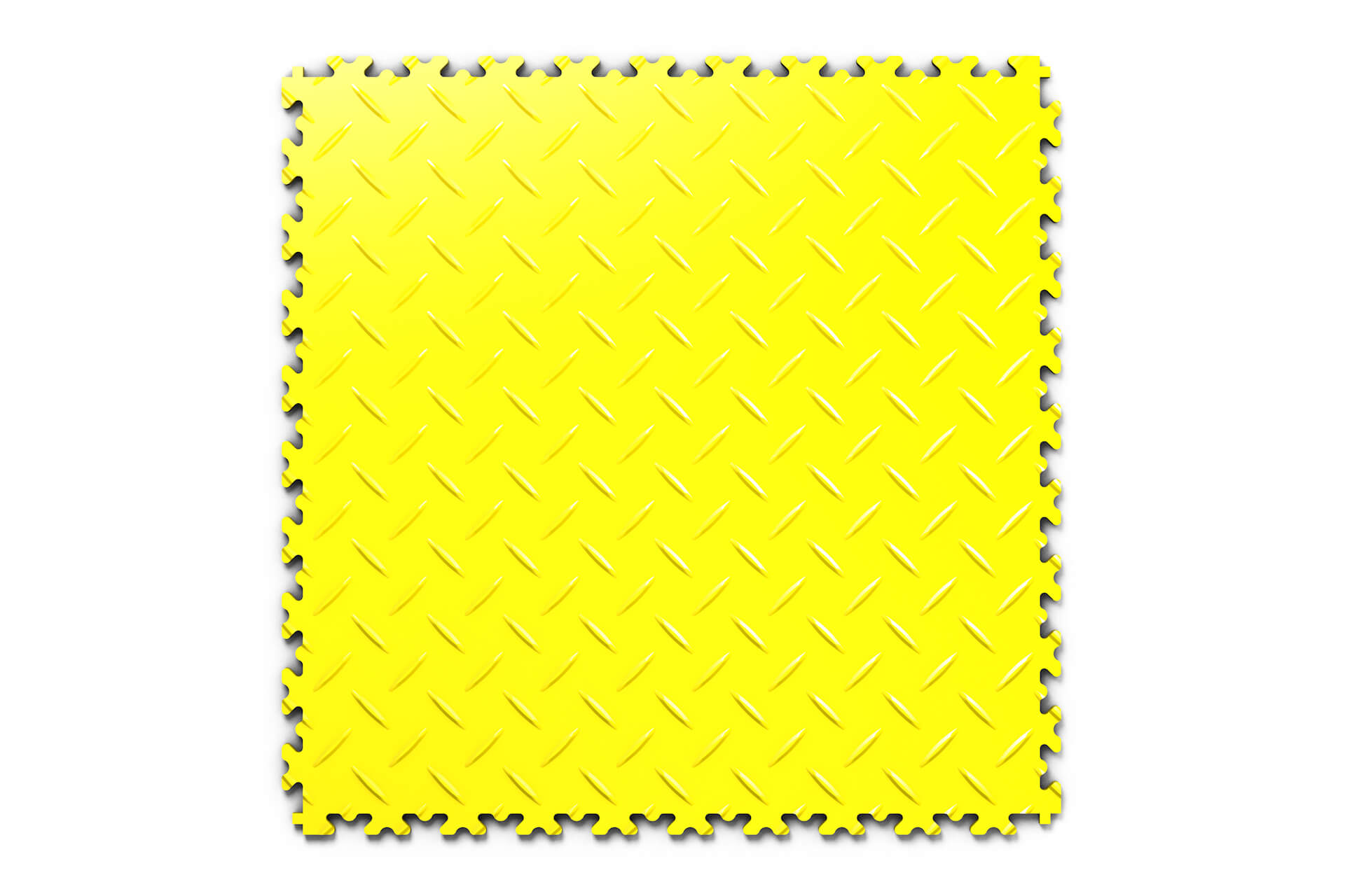 Dalle PVC Clipsable Fortelock Industry 7mm - Finition Larmée - Standard - Coloris Jaune - Sol robuste et visible, parfait pour délimiter les zones dans les environnements industriels et ateliers.