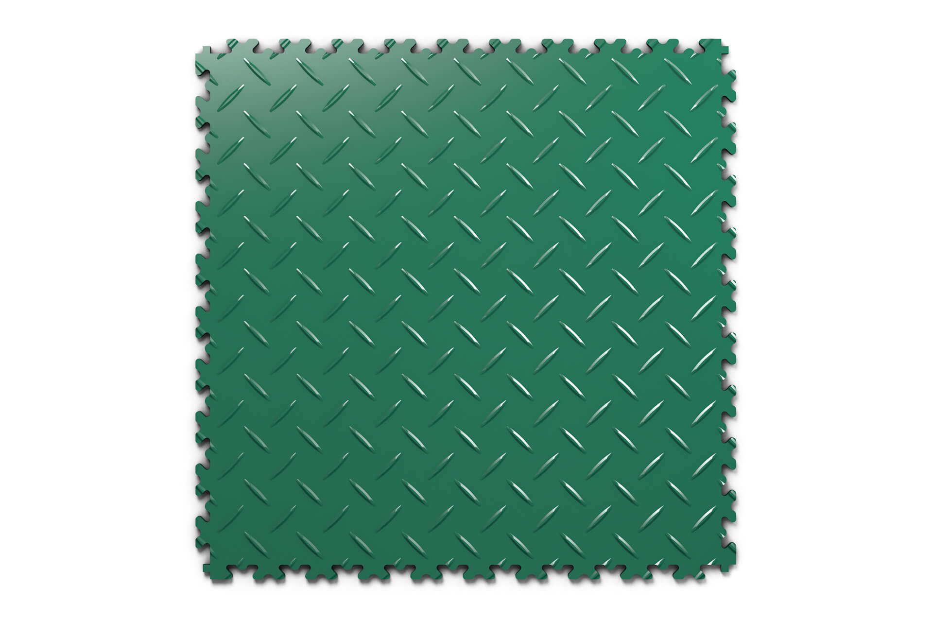 Dalle PVC Clipsable Fortelock Industry 7mm - Finition Larmée - Standard - Coloris Vert - Durable et résistante, idéale pour ateliers, garages et zones industrielles.