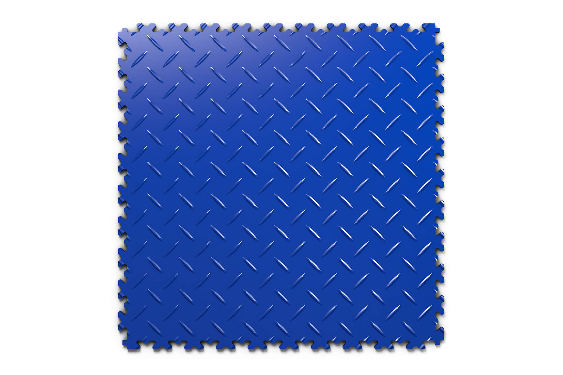 Dalle PVC Clipsable Fortelock Industry Ultra 10mm - Standard - Finition Larmée - Coloris Bleu - Sol ultra-résistant aux charges extrêmes, parfait pour ateliers, garages et environnements industriels.