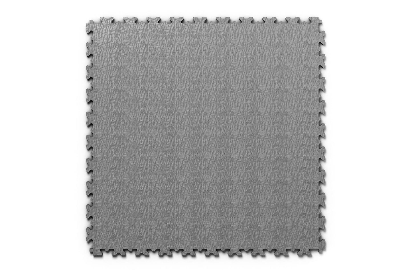 Dalle PVC Clipsable Fortelock Industry Ultra 10mm - Finition Cuir - Standard - Gris - Sol robuste et durable, idéal pour les entrepôts, usines et ateliers.