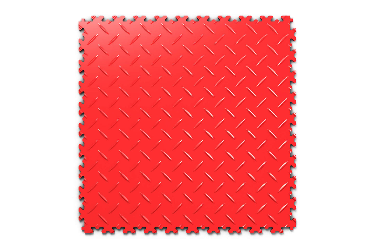 Dalle PVC Clipsable Fortelock Industry Ultra 10mm - Standard - Finition Larmée - Coloris Rouge - Sol ultra-résistant et vibrant, idéal pour signaler des zones spécifiques dans les environnements industriels.