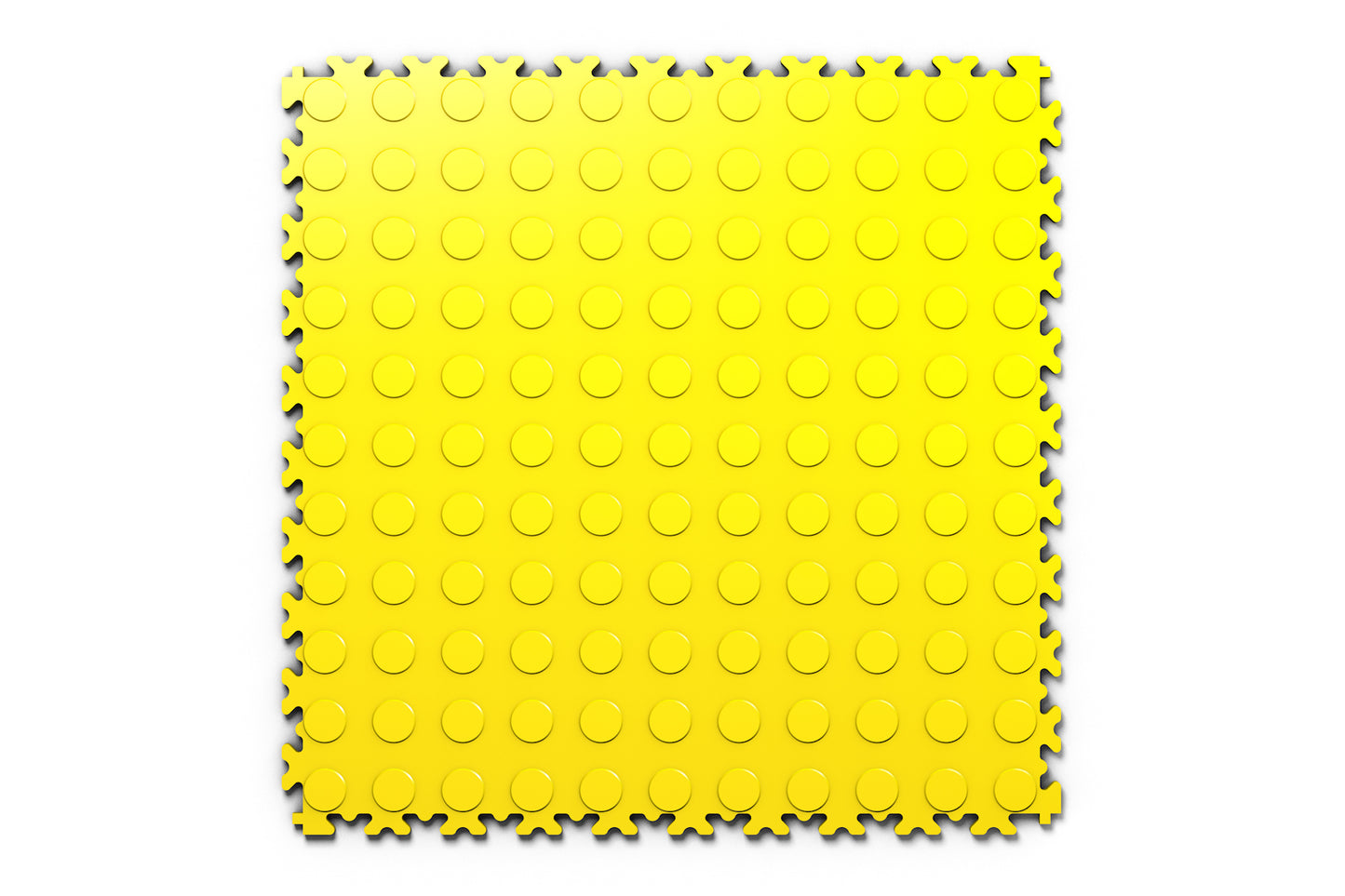 Dalle PVC Clipsable Fortelock Industry Ultra 10mm - Finition Pastillée - Jaune - Sol résistant et visible, parfait pour délimiter les zones dans les espaces industriels.