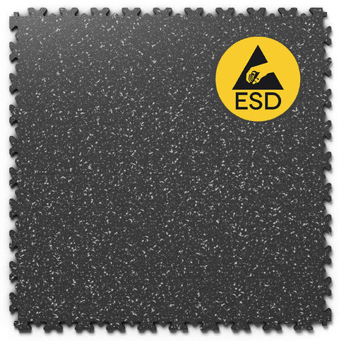 Dalle PVC Clipsable Fortelock ESD - 7mm – Granit Noir