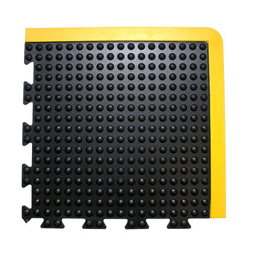 Dalles anti-fatigue à bulles Bubblemat Connect – 50 × 50 cm – Emboîtables – Noir / Jaune