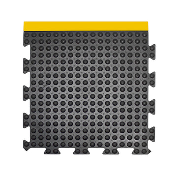Dalles anti-fatigue à bulles Bubblemat Connect – 50 × 50 cm – Emboîtables – Noir / Jaune