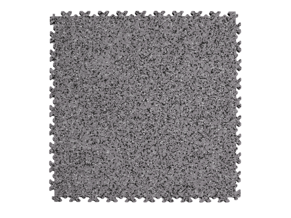 Dalle PVC Clipsable Fortelock Industry Impression Granit - 7mm – Gris Classique – Noir