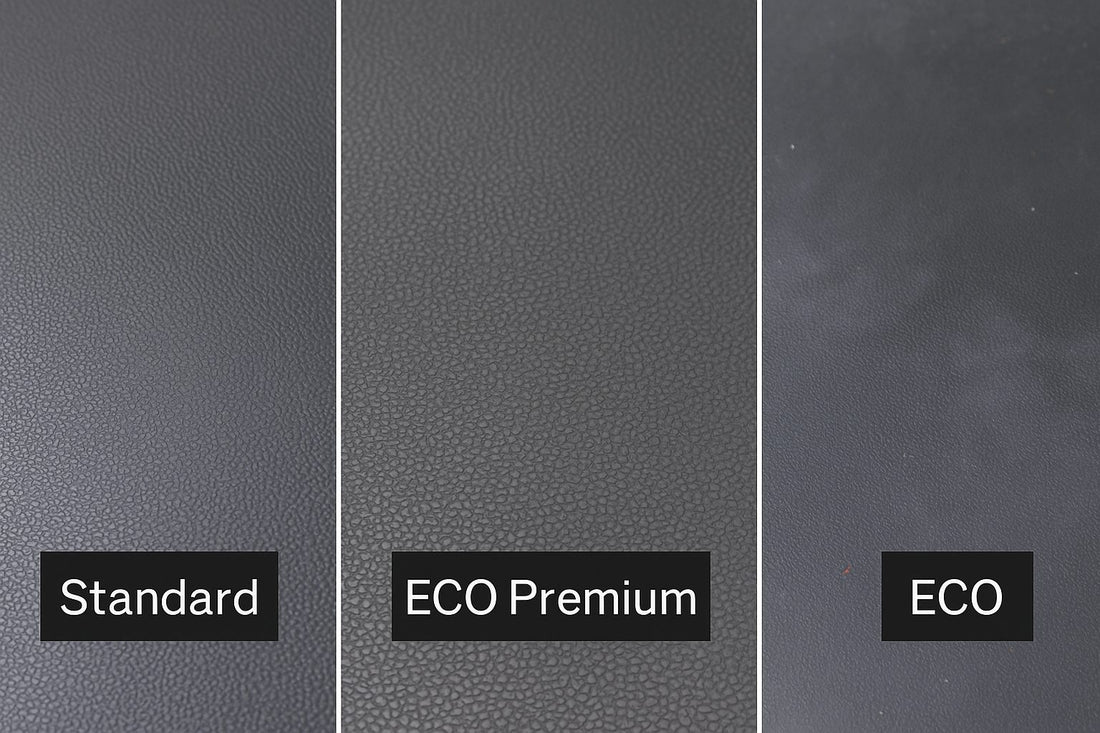 Comparatif des textures des dalles PVC Fortelock Standard, ECO Premium et ECO
