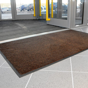 Tapis d'entrée COBAwash – Lavable en machine – Polyamide 12 mm – Noir / Marron
