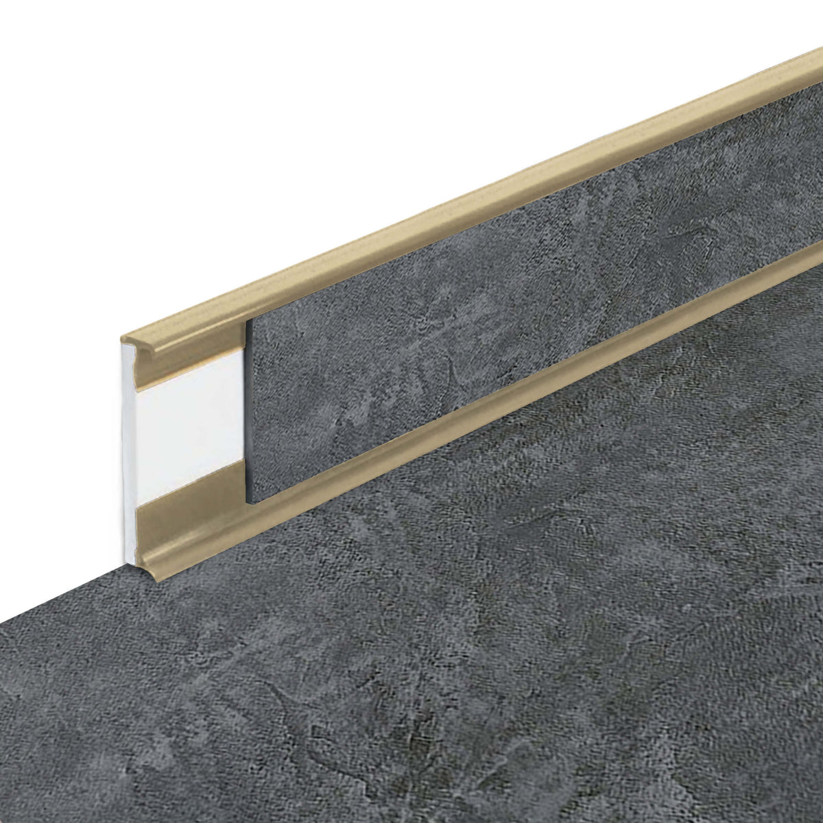 Plinthe PVC Fortelock Business 2000 × 58 mm – Forsen Dark Sky, Beige