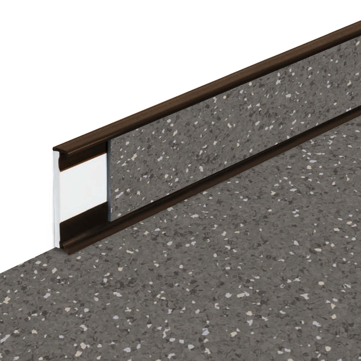 Plinthe PVC Fortelock Business 2000 × 58 mm – Sauda Cold Lava, Marron