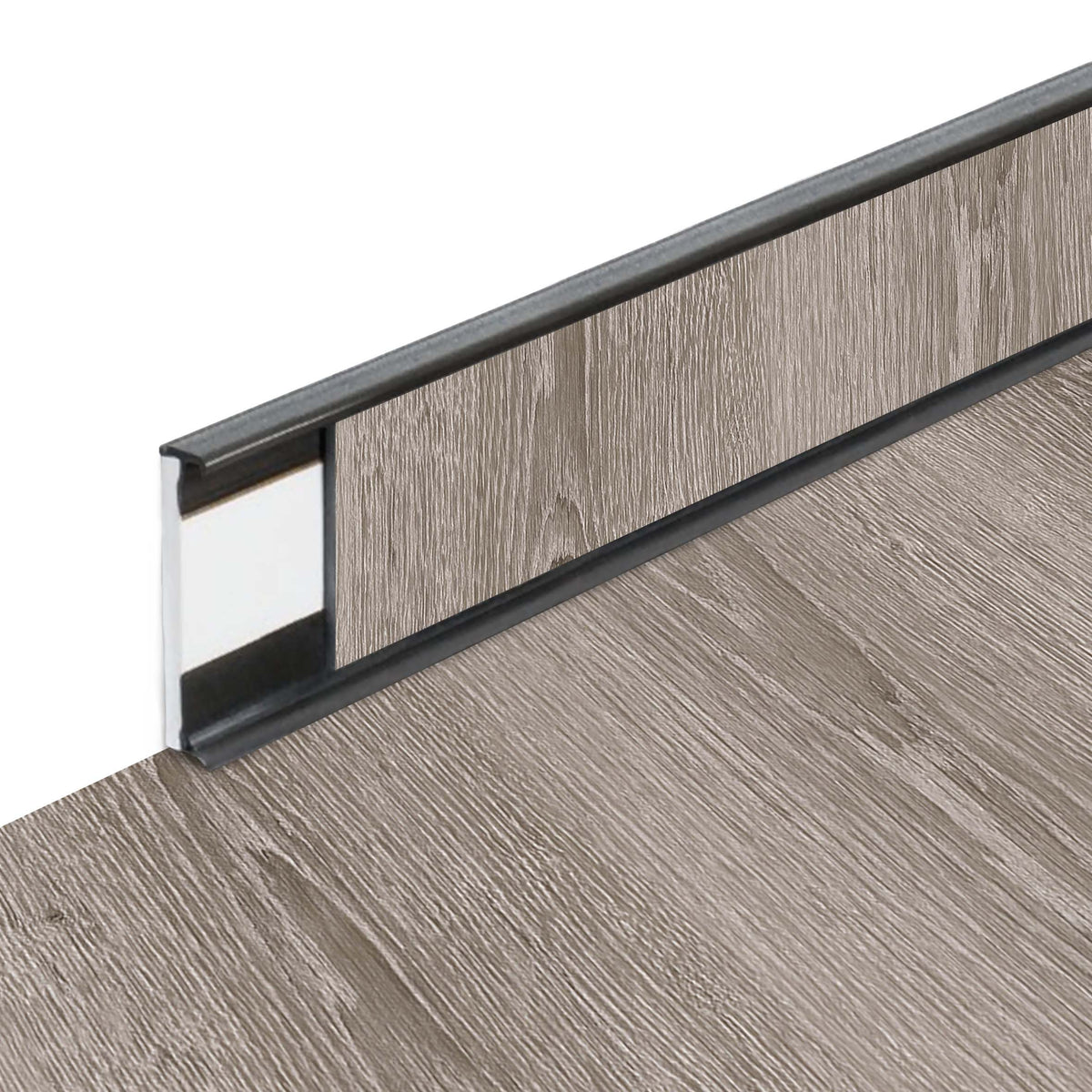 Plinthe PVC Fortelock Business 2000 × 58 mm – Scandinavian Oak, Graphite