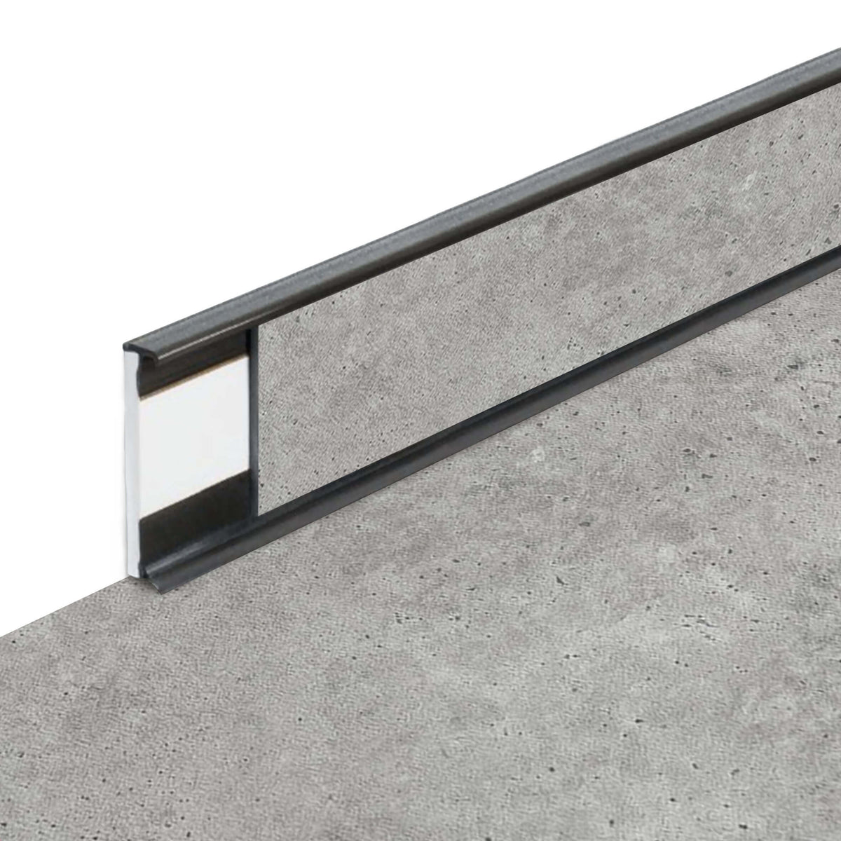 Plinthe PVC Fortelock Business 2000 × 58 mm – Tornes Full Moon, Graphite