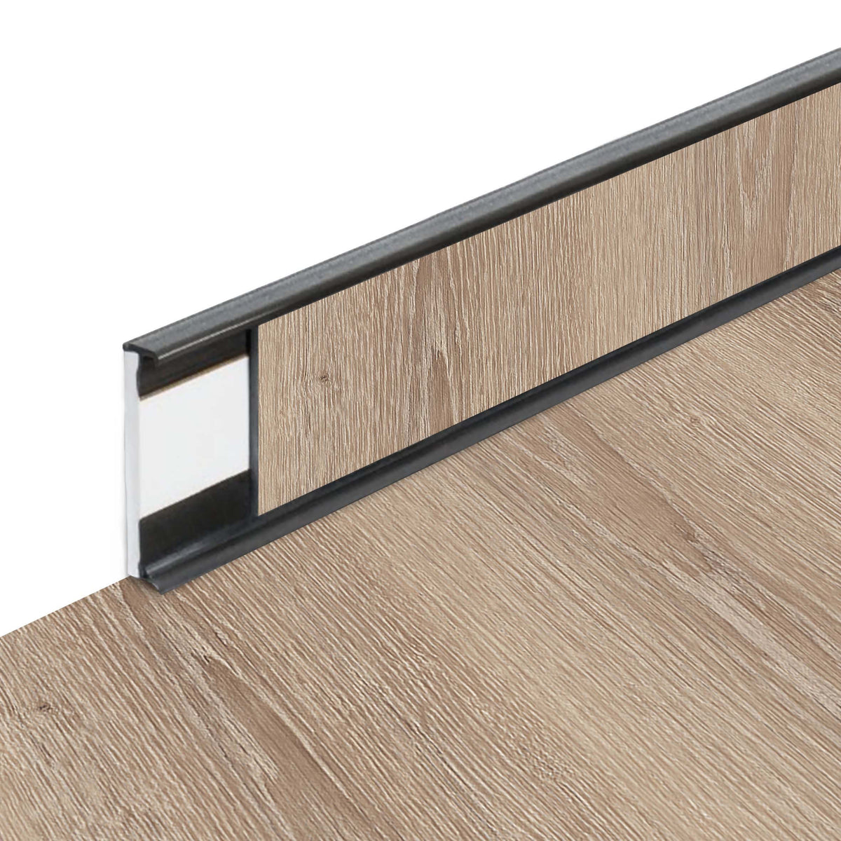Plinthe PVC Fortelock Business 2000 × 58 mm – Tyrolean Oak, Graphite