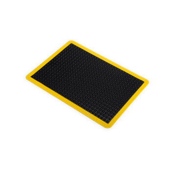 Tapis Anti-Fatigue à Bulles – Sécurité Jaune – 14 mm – 0.6 m × 0.9 m / Bords continus
