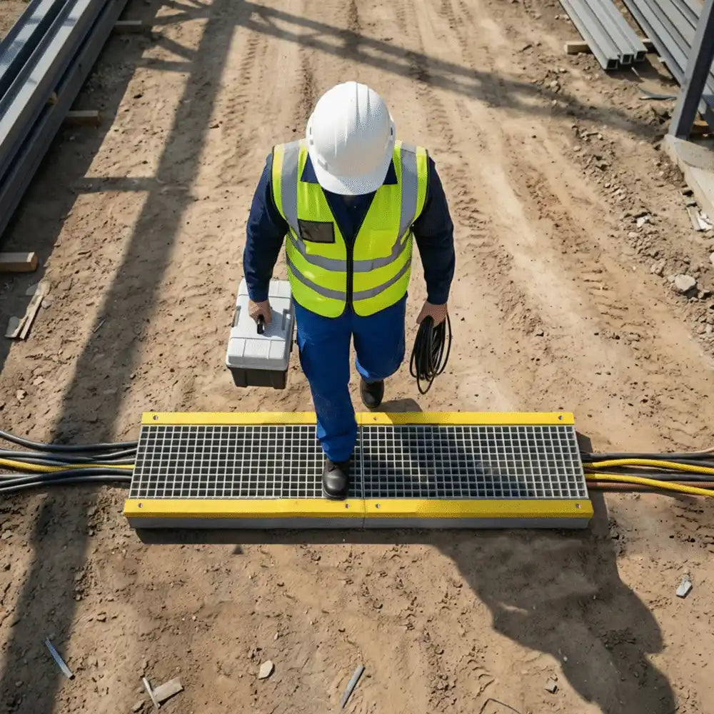 COBAGRiP Stepover installé au-dessus de tuyaux dans un site industriel