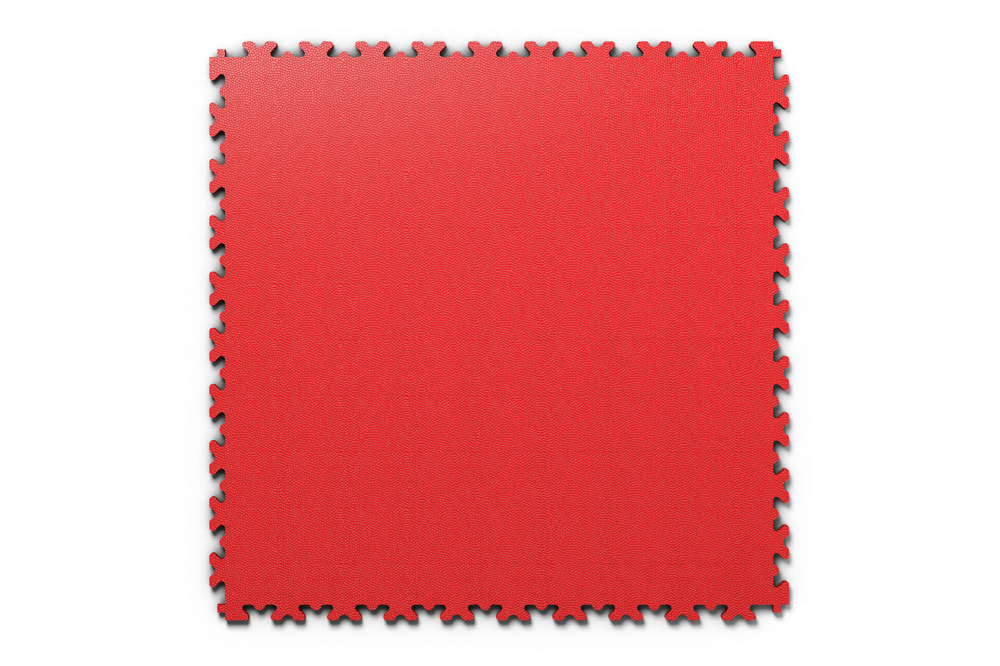 Dalle PVC Clipsable Fortelock Industry Ultra 10mm - Finition Cuir - Standard - Rouge - Sol robuste et vibrant, idéal pour signaler des zones spécifiques en usine ou entrepôt.