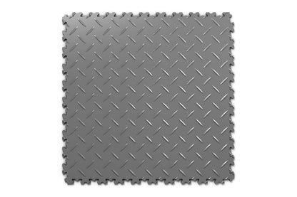 Dalle PVC Clipsable Fortelock Industry 7mm - Finition Larmée - Standard - Coloris Graphite - Résistance exceptionnelle, idéale pour les ateliers, garages et environnements industriels.