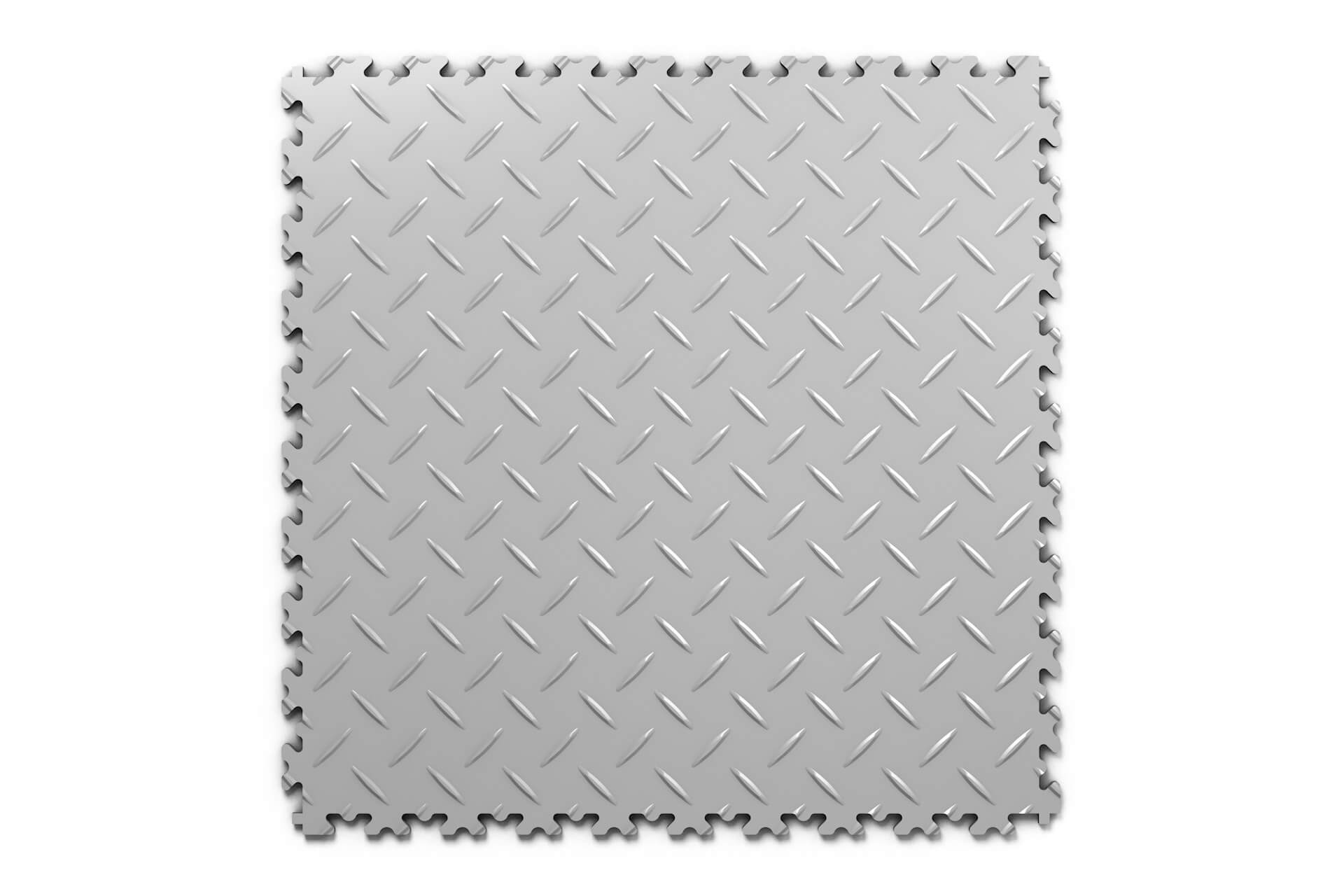Dalle PVC Clipsable Fortelock Industry 7mm - Finition Larmée - Standard - Coloris Gris - Sol ultra-résistant, idéal pour les environnements industriels et à fort trafic.