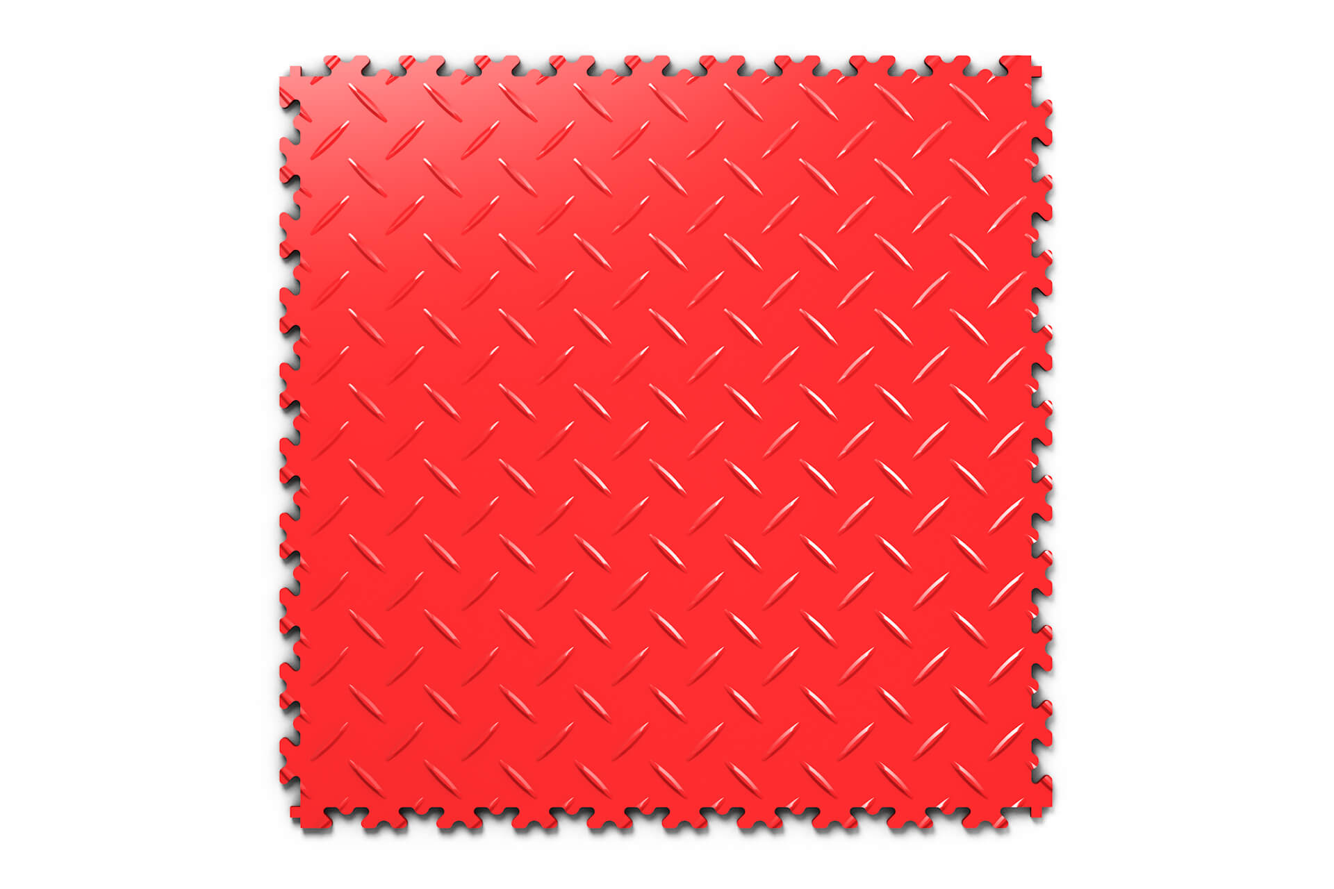 Dalle PVC Clipsable Fortelock Industry 7mm - Finition Larmée - Standard - Coloris Rouge - Sol robuste et vibrant, parfait pour signaler des zones spécifiques dans les environnements industriels et ateliers.