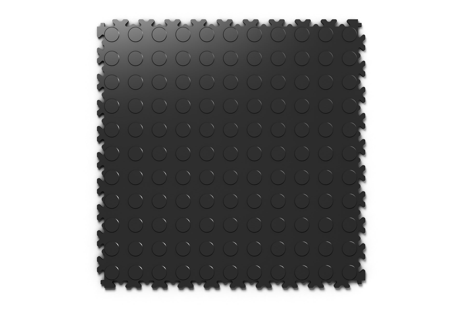 Dalle PVC Clipsable Fortelock Industry 7mm - Finition Pastillée - Standard - Coloris Noir - Sol ultra-résistant, idéal pour charges lourdes dans les ateliers et entrepôts.
