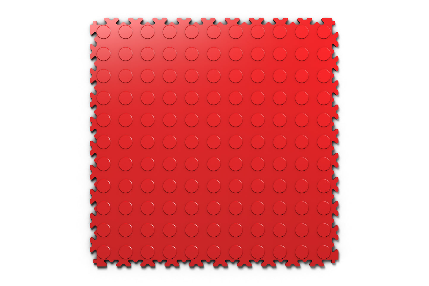 Dalle PVC Clipsable Fortelock Industry 7mm - Finition Pastillée - Standard - Coloris Rouge - Idéal pour signaler et protéger les zones de trafic intense dans les entrepôts et ateliers.