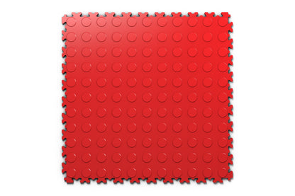 Dalle PVC Clipsable Fortelock Industry 7mm - Finition Pastillée - Standard - Coloris Rouge - Idéal pour signaler et protéger les zones de trafic intense dans les entrepôts et ateliers.