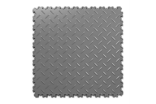 Dalle PVC Clipsable Fortelock Industry Ultra 10mm - Standard - Finition Larmée - Coloris Graphite - Sol robuste et durable, idéal pour les environnements industriels exigeants et les charges extrêmes.