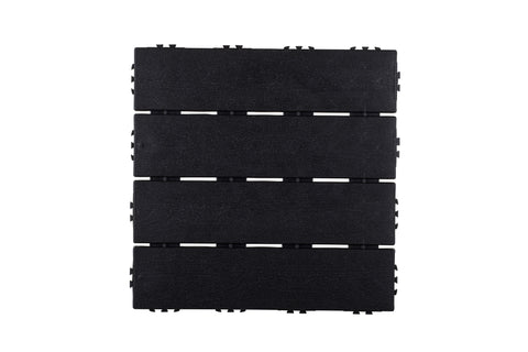 Dalle clipsable Hestra WoodLook - LOT de 11 – Noir