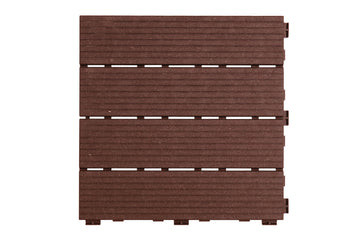 Dalle de Terrasse Tereco™ - Clipsable & Drainante (Aspect Bois / Ardoise) – Marron