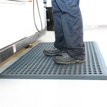 Tapis WorkSafe bleu en milieu industriel
