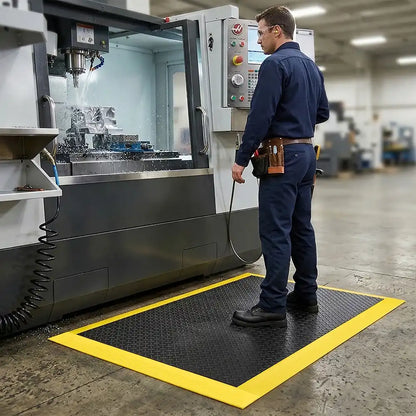 Sol anti-fatigue Tough Lock devant une machine CNC