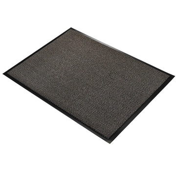 Tapis d'entrée Vyna-Plush – Fibres polypropylène grattantes – 7 mm – Noir / Marron