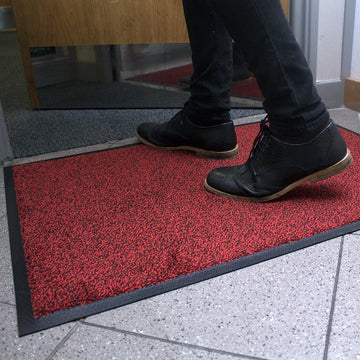 Tapis d'entrée COBAwash – Lavable en machine – Polyamide 12 mm – Noir / Rouge