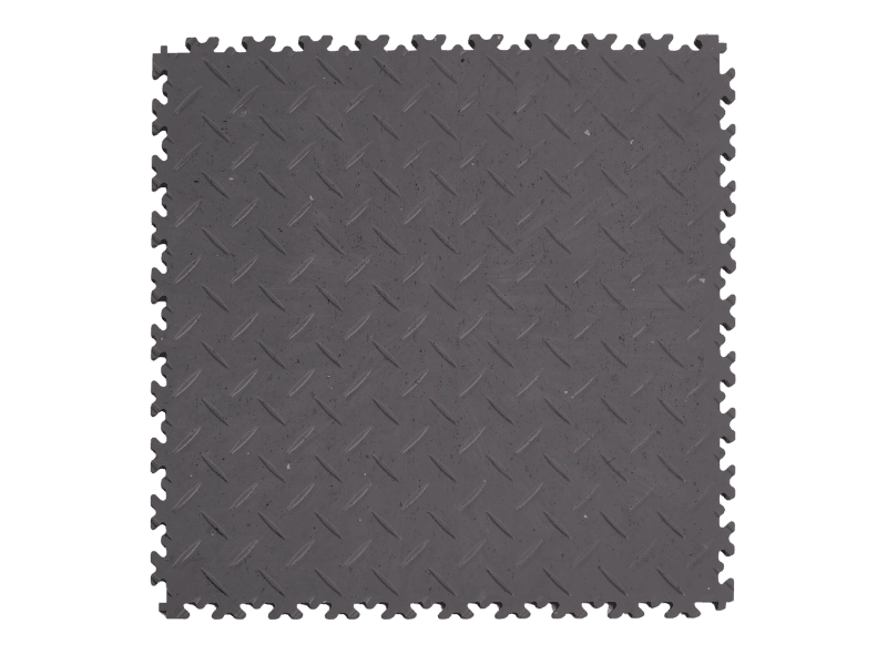 Dalle PVC clipsable Fortelock Industry Ultra 10mm - Eco-recyclée - Gris -  Finition Larmée 2410