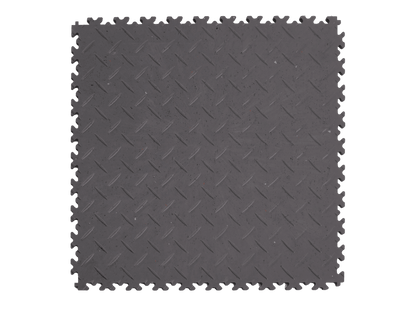 Dalle PVC clipsable Fortelock Industry Ultra 10mm - Eco-recyclée - Gris -  Finition Larmée 2410