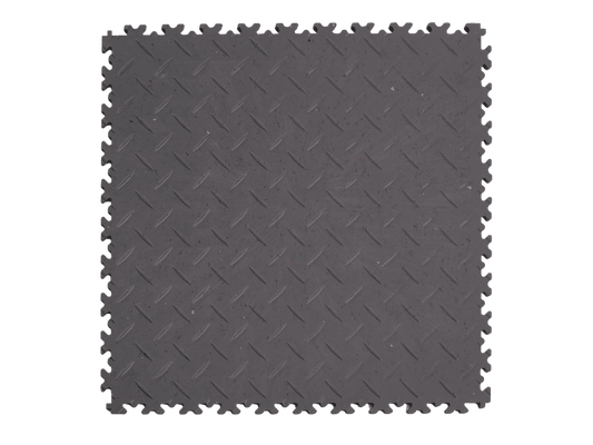 Dalle PVC clipsable Fortelock Industry Ultra 10mm - Eco-recyclée - Gris -  Finition Larmée 2410