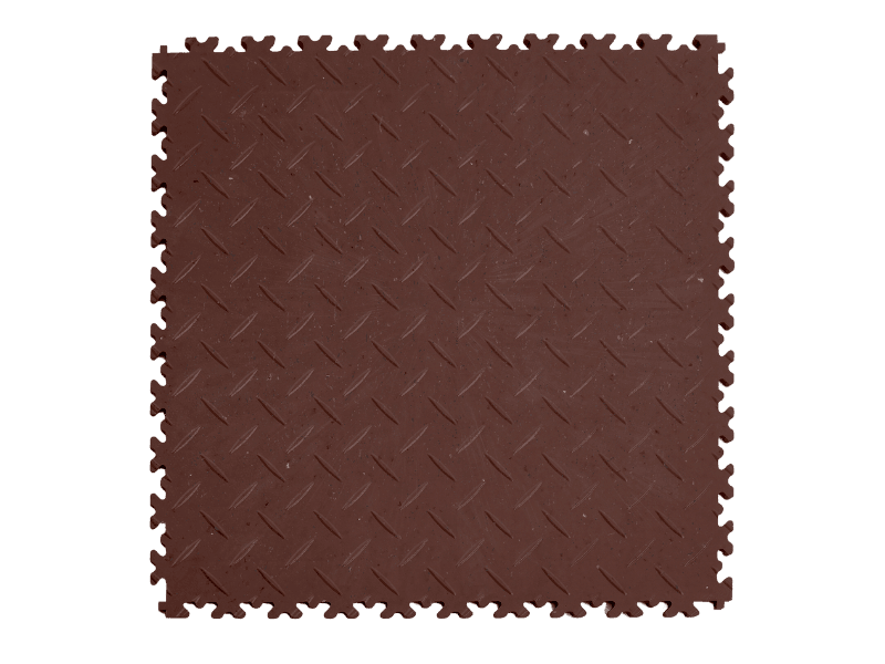 Dalle PVC clipsable Fortelock Industry Ultra 10mm - Eco-recyclée - Marron - Finition Larmée 2410