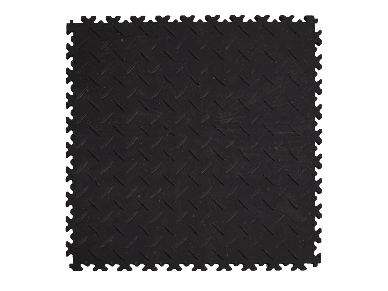 Dalle PVC clipsable Fortelock Industry Ultra 10mm - Eco-recyclée - Noir - Finition Larmée 2410