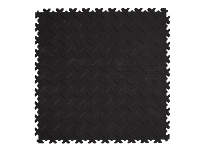 Dalle PVC clipsable Fortelock Industry Ultra 10mm - Eco-recyclée - Noir - Finition Larmée 2410