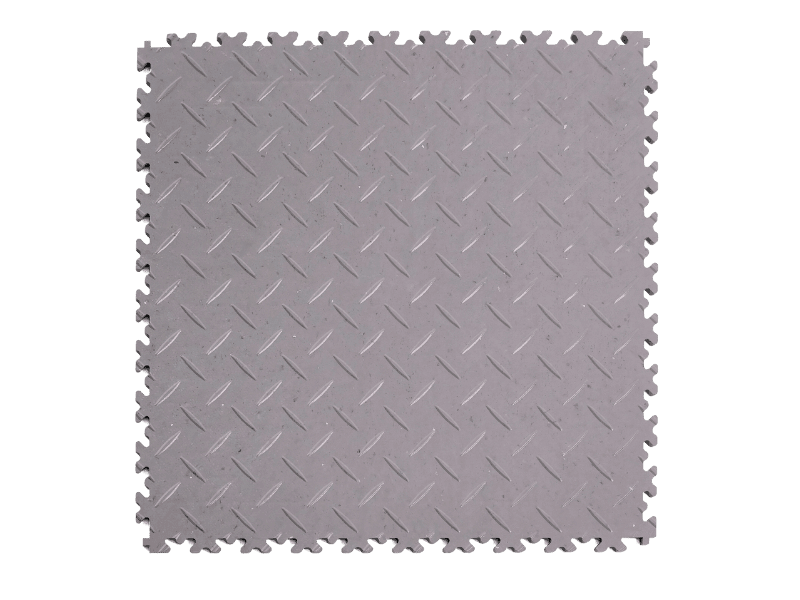 Dalle PVC clipsable Fortelock Industry Ultra 10mm - Eco-recyclée - Gris clair - Finition Larmée 2410