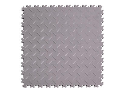 Dalle PVC clipsable Fortelock Industry Ultra 10mm - Eco-recyclée - Gris clair - Finition Larmée 2410