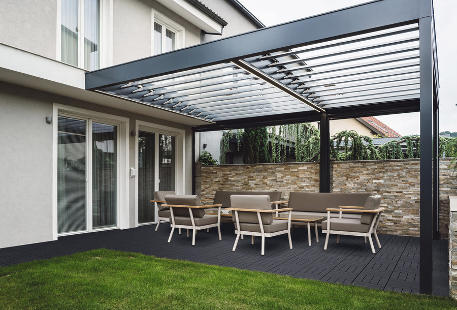 Terrasse moderne – dalles Tereco graphite