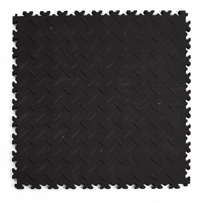 Dalle PVC clipsable Fortelock Industry 7 mm – ECO, Larmée (2010), Noir Classique