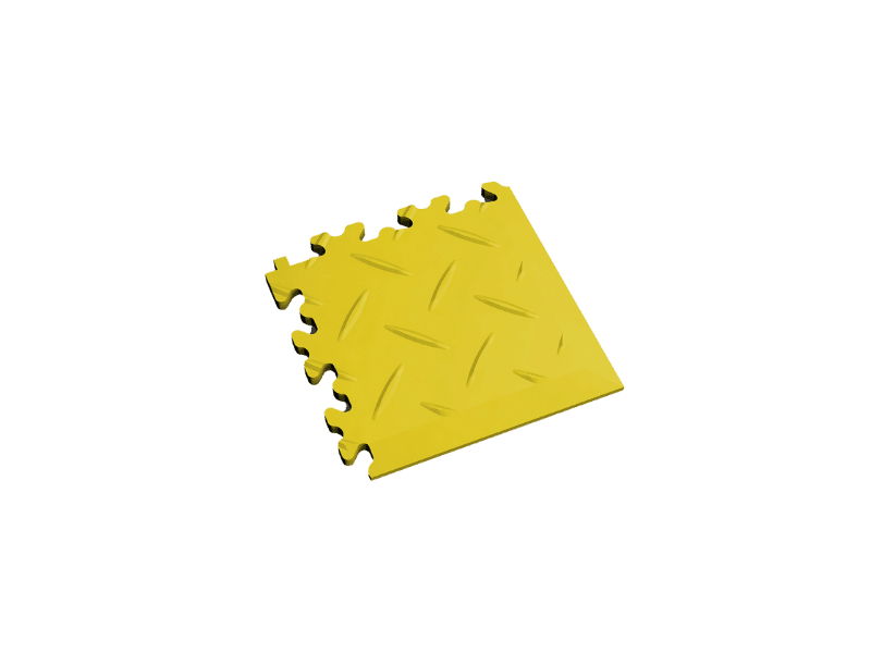 Angle pour dalle PVC Clipsable Fortelock Industry - Jaune - Finition Larmée - 7mm